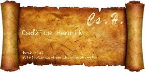 Csúcs Henrik névjegykártya
