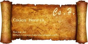 Csúcs Henrik névjegykártya