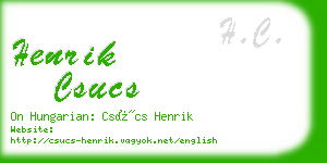 henrik csucs business card